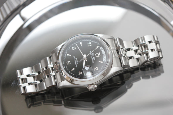 Tudor Prince Date-Day 76200 Black Arabic dial Watch