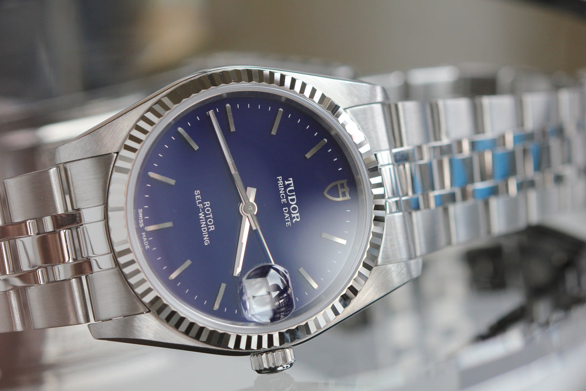 Tudor Prince Date 74034 Blue dial Watch – Mayfair Watch