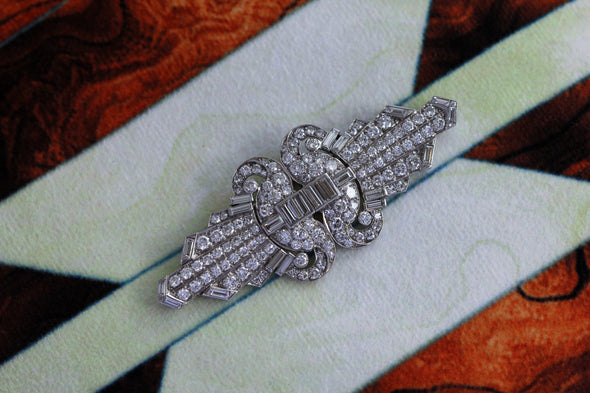 Art Deco Diamonds double-clip Brooch