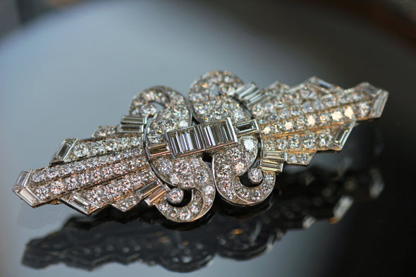 Art Deco Diamonds double-clip Brooch