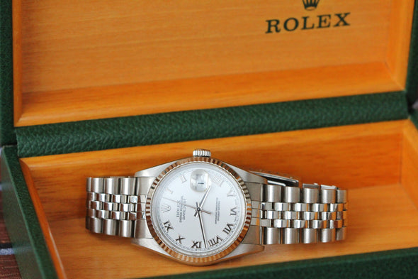 Rolex Datejust 36 White Roman Dial Ref: 16234