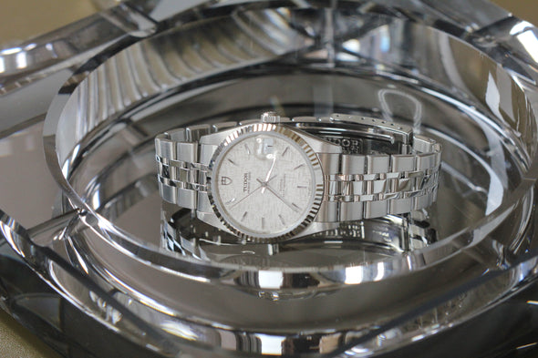 Tudor Prince Date-Day 74034 rare Linen dial Watch