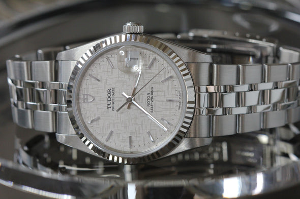 Tudor Prince Date-Day 74034 rare Linen dial Watch