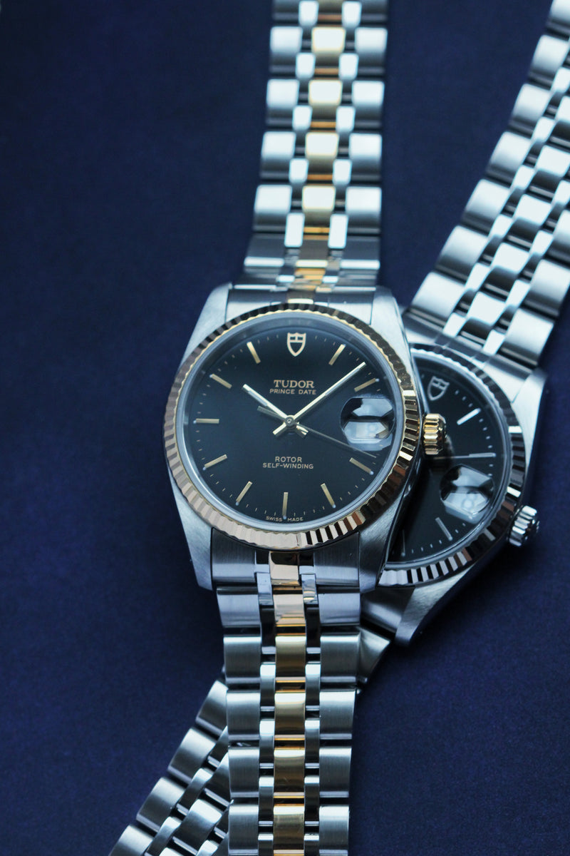 Tudor Prince Day 74034 Black Dial Gold Watch full set – Mayfair Watch