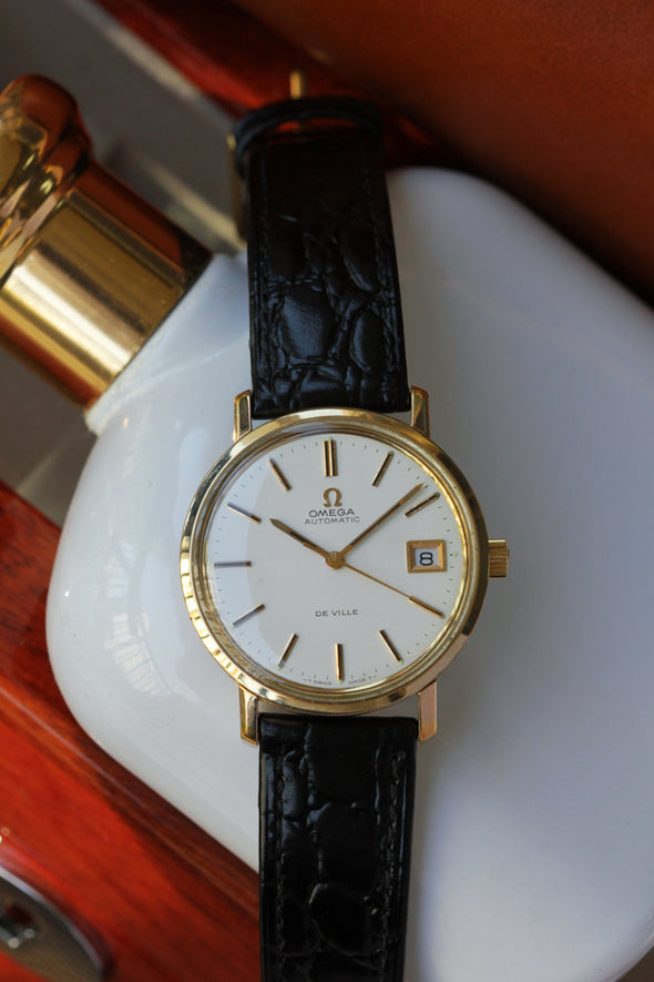 Omega De Ville 166.0161 white dial watch made in 1970s