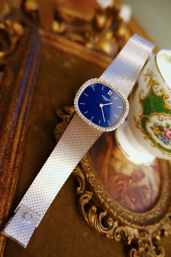 Patek Philippe Lady's Blue dial diamond cocktail watch