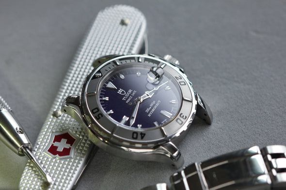 Tudor Prince Date Hydronaut 36mm rare blue dial watch