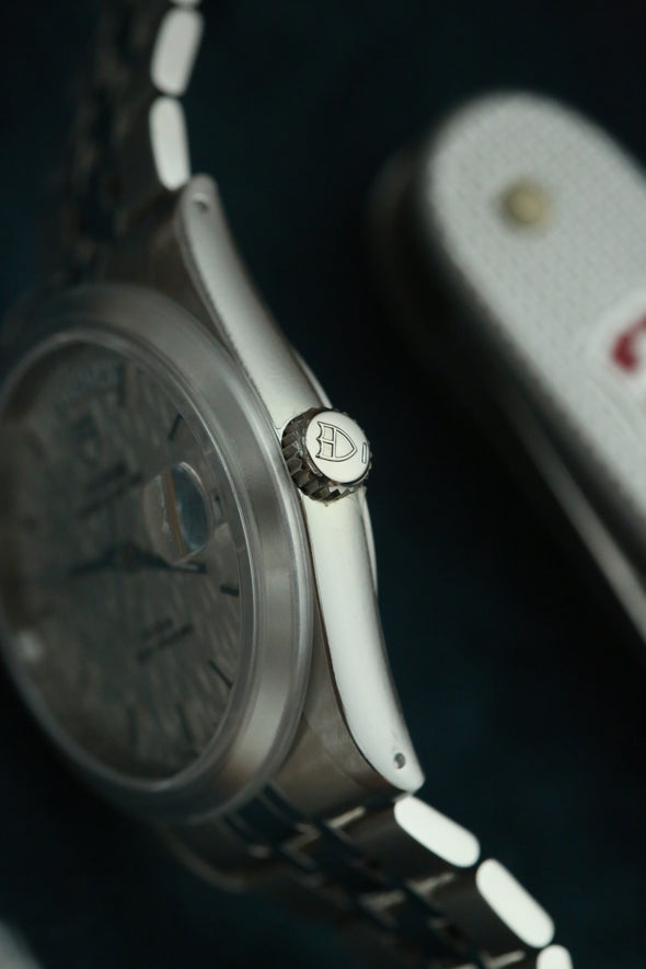 Tudor Prince Date-Day 76200 Silver Linen Dial New Old Stock