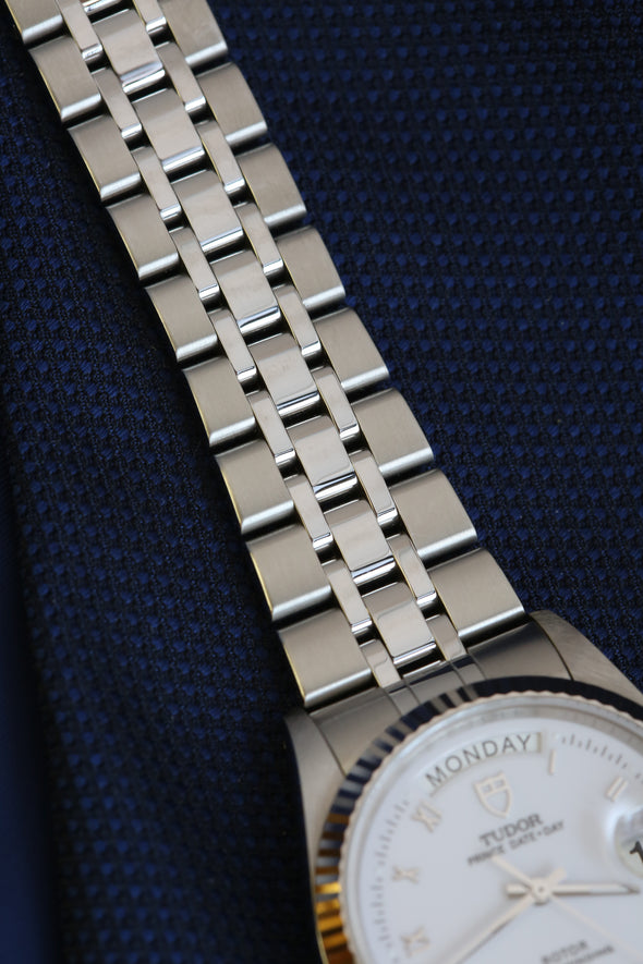 Tudor Prince Date-Day 76214 White Roman Dial Watch Full-Set
