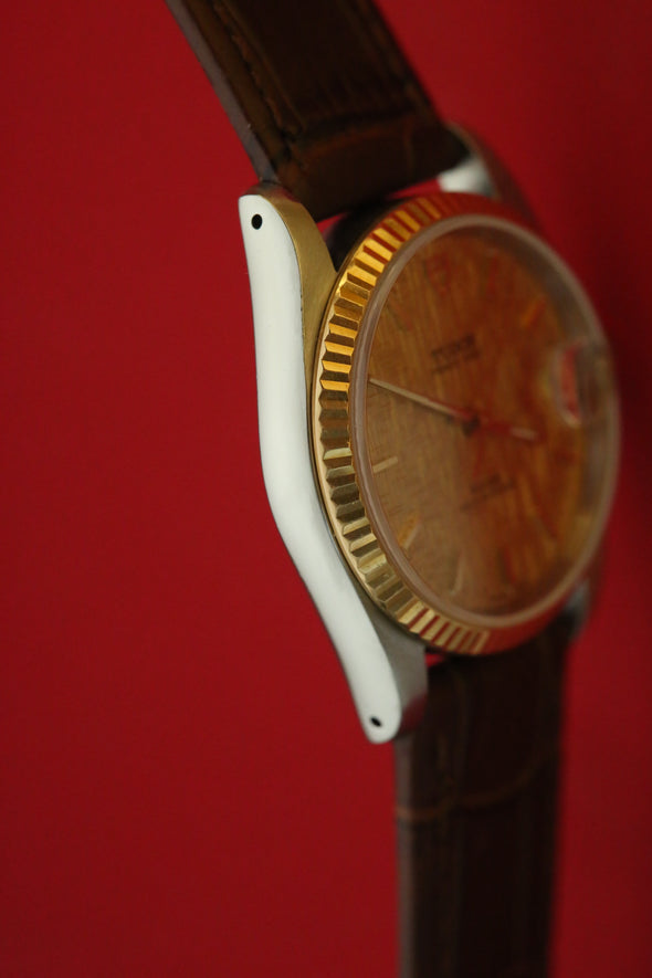 Tudor Prince Date 74033 Gold Linen Dial Watch