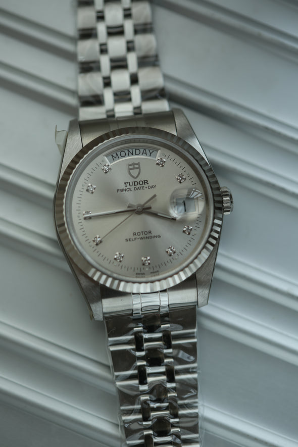 Tudor Prince Date-Day Diamonds Sunburst Dial Full-Set NOS