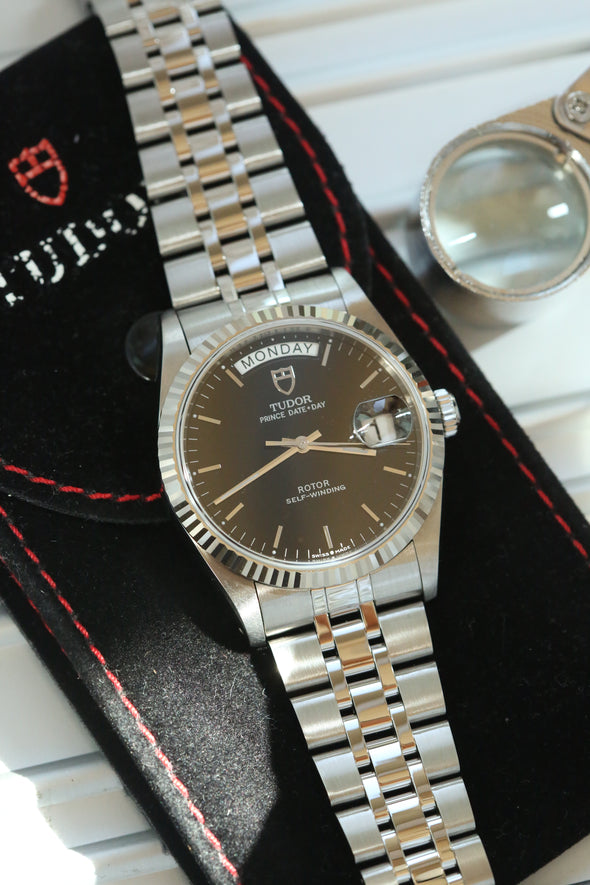 Tudor Prince Day-Date Black Dial Watch