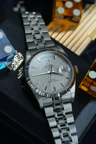Tudor Prince Date-Day 76214 Linen dial watch