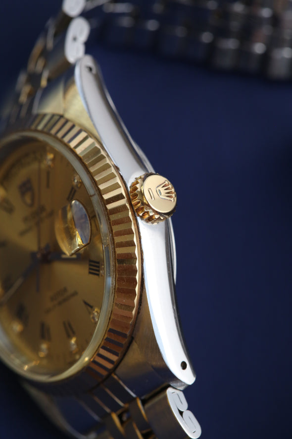 Tudor Oyster Prince Date-Day Champagne Diamonds Dial Watch