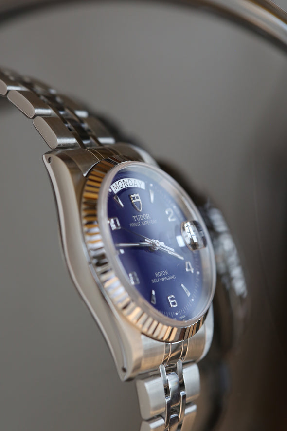 Tudor Prince Date-Day 76214 Blue Arabic Dial Watch