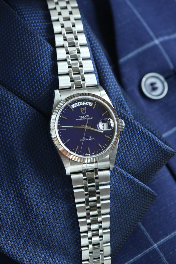 Tudor Prince Date-Day 76214 Rare Blue Dial Watch