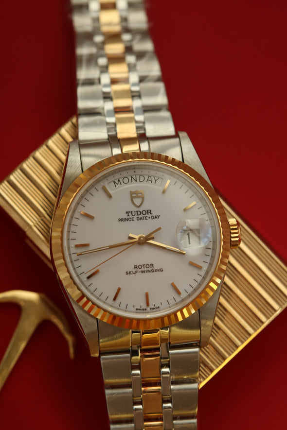 Tudor Prince Date-Day 76213 White Dial NOS