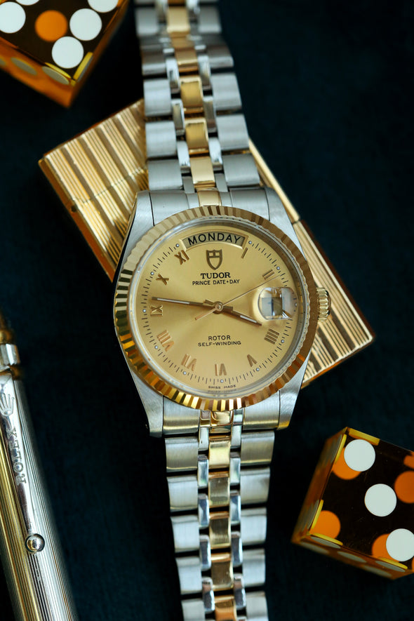 Tudor Prince Date-Day Champagne Roman Numeral Watch