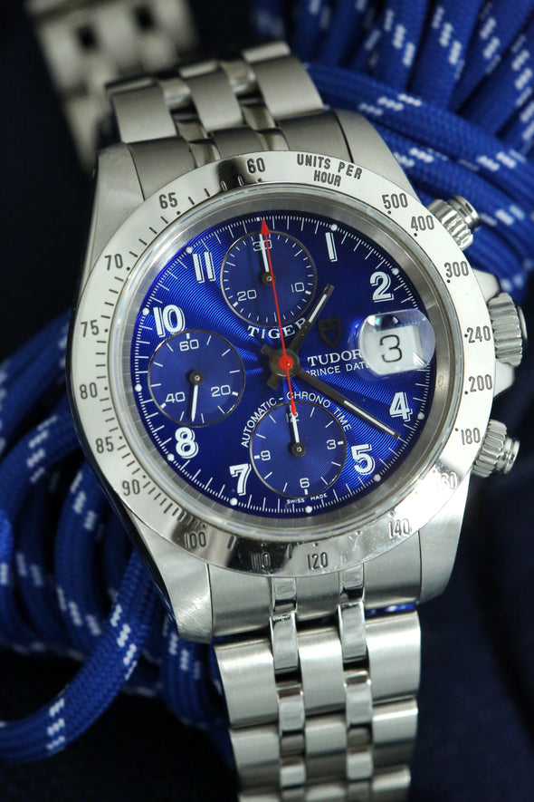 Tudor Prince Date Chronograph Blue Arabic Dial Watch