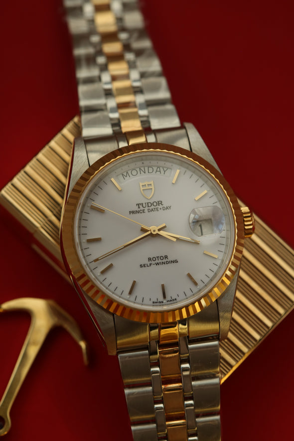 Tudor Prince Date-Day 76213 White Dial NOS