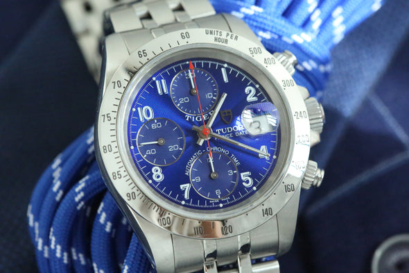 Tudor Prince Date Chronograph Blue Arabic Dial Watch