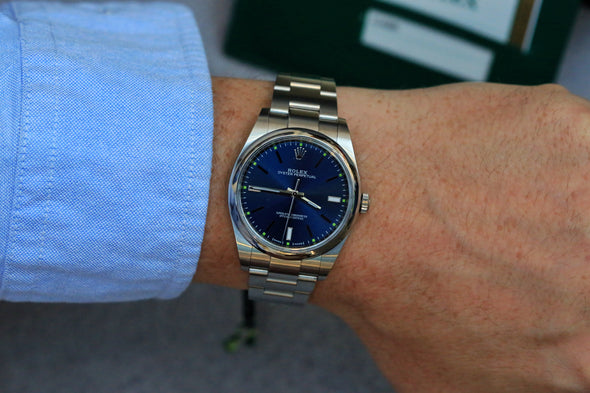 Rolex Oyster Perpetual 114300 Blue Dial 2019 Full-set watch