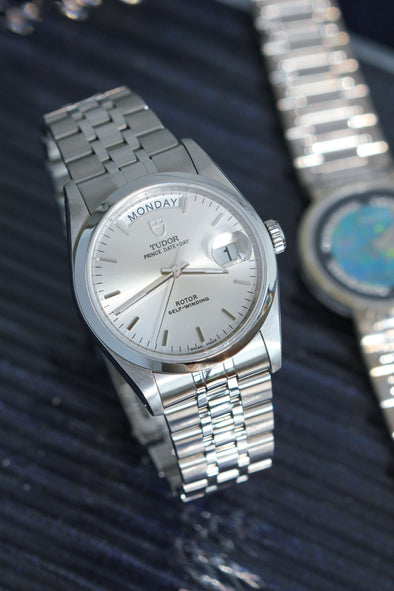 Tudor Prince Date-Day 76200 Silver Sunburst dial Watch Full-Set