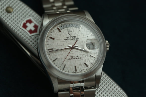 Tudor Prince Date-Day 76200 Silver Linen Dial New Old Stock