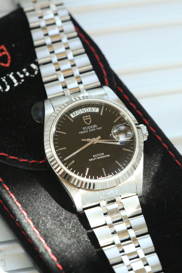 Tudor Prince Day-Date Black Dial Watch