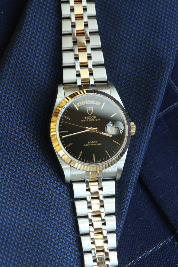 Tudor Prince Date-Day Black Dial Watch Full-Set