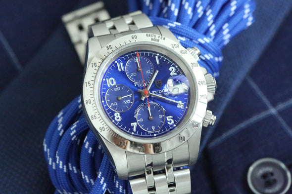 Tudor Prince Date Chronograph Blue Arabic Dial Watch