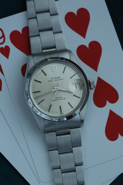 Tudor Oyster Prince Date Silver Dial Watch with Rolex Bracelet