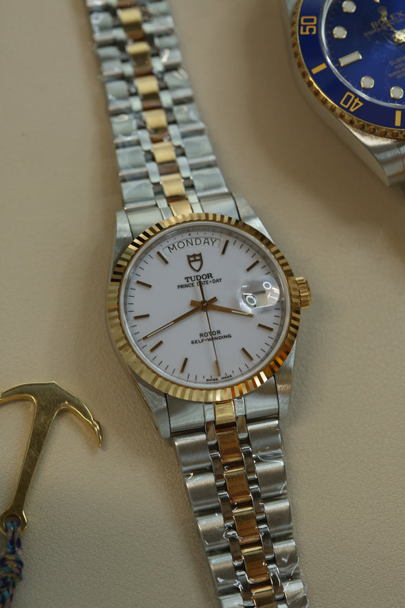 Tudor Prince Date-Day 76213 White Dial NOS
