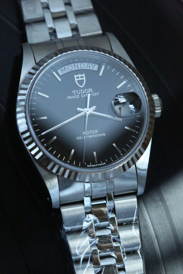 Tudor Prince Date 76214 Black Dial Watch NOS