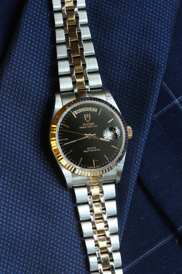 Tudor Prince Date-Day Black Dial Watch Full-Set