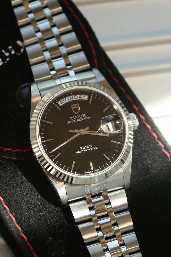 Tudor Prince Day-Date Black Dial Watch