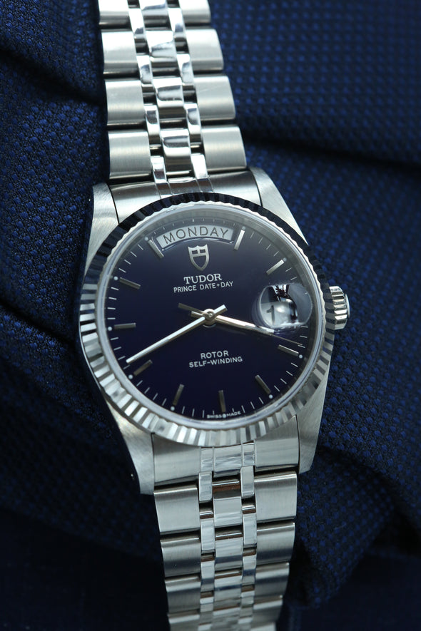 Tudor Prince Date-Day 76214 Rare Blue Dial Watch