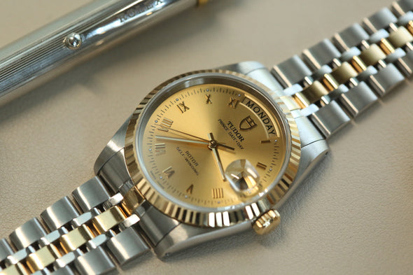 Tudor Prince Date-Day Champagne Roman Numeral Watch