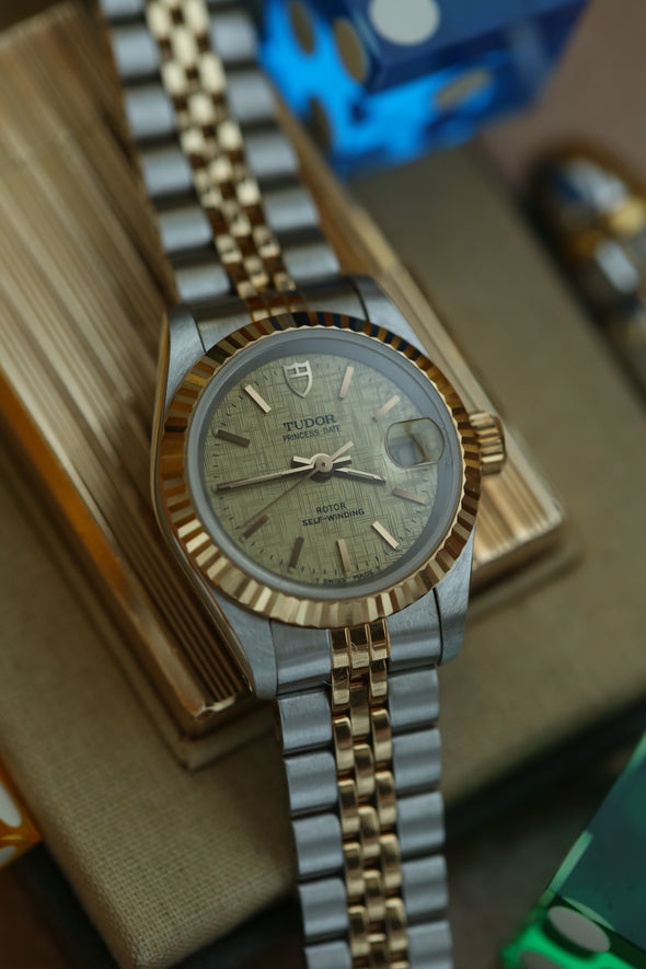 Tudor Princess Champagne Linen Dial Watch Full-Set NOS
