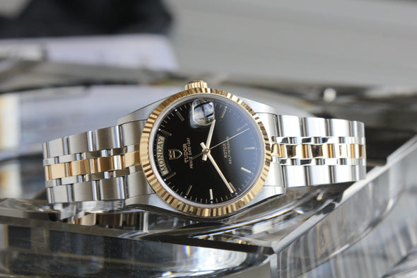 Tudor Prince Date-Day 76213 Automatic Black Dial Watch