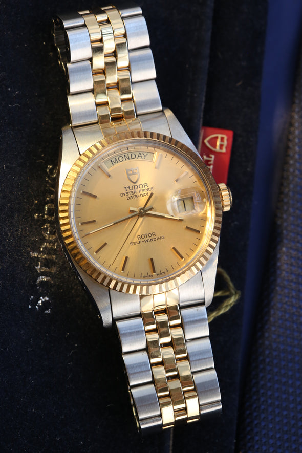 Tudor Oyster Prince Date-Day Champagne Dial Watch Full-Set