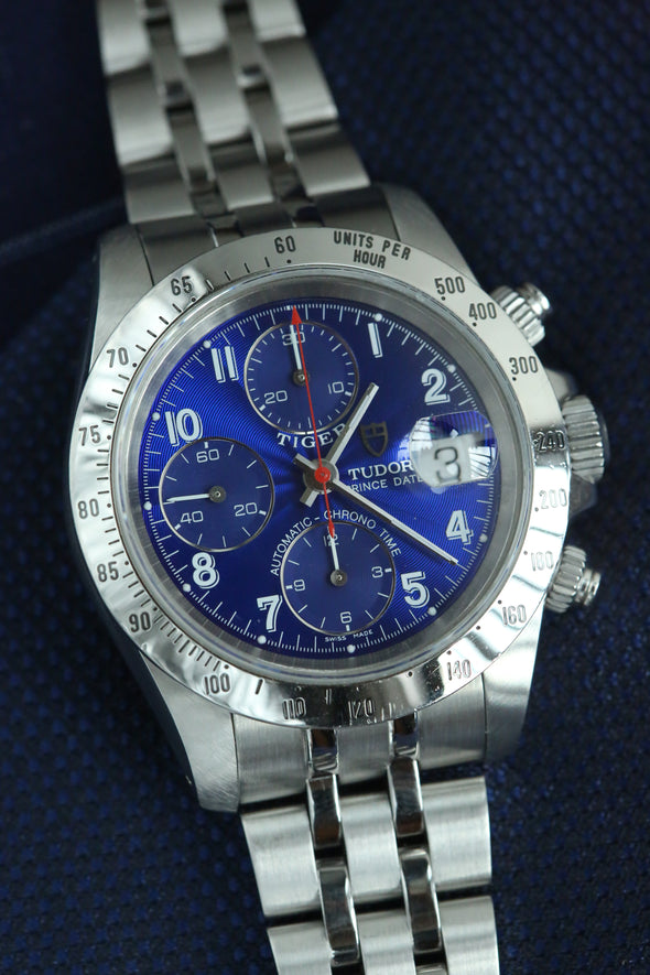 Tudor Prince Date Chronograph Blue Arabic Dial Watch