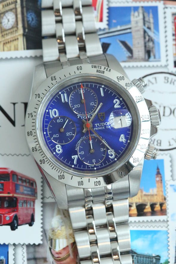 Tudor Prince Date Chronograph Blue Arabic Dial Watch