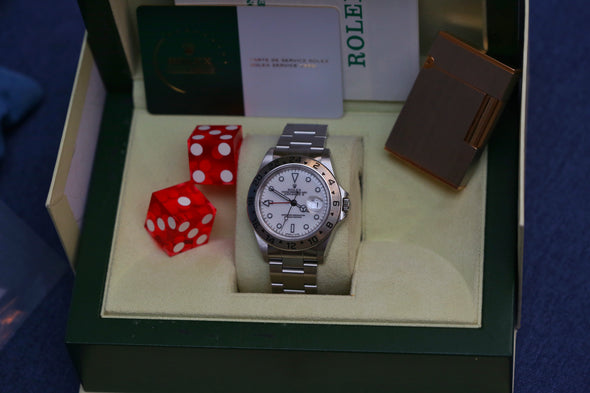 Rolex Explorer II 16570 White (T25) Dial Watch Full set and RSC warranty