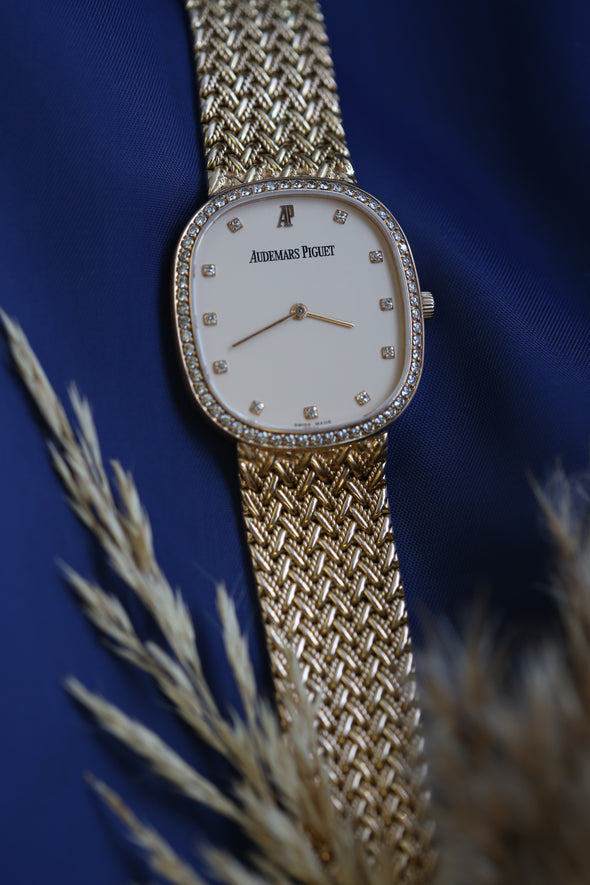 Audemars Piguet Vintage 18K YG White Diamonds Dial Watch