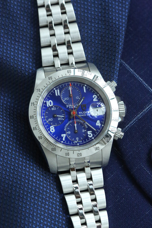Tudor Prince Date Chronograph Blue Arabic Dial Watch