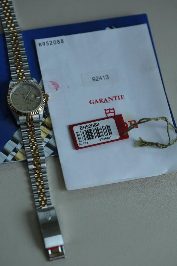 Tudor Princess Champagne Linen Dial Watch Full-Set NOS
