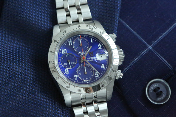 Tudor Prince Date Chronograph Blue Arabic Dial Watch