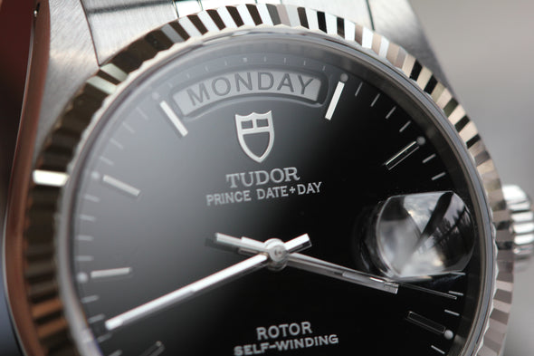 Tudor Prince Date-Day 76214 Black Dial Watch Full-Set