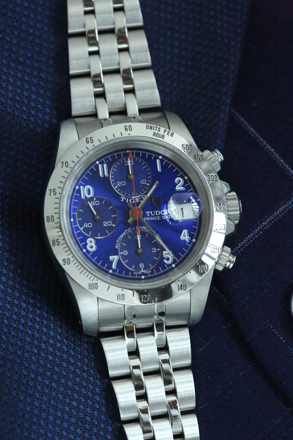 Tudor Prince Date Chronograph Blue Arabic Dial Watch